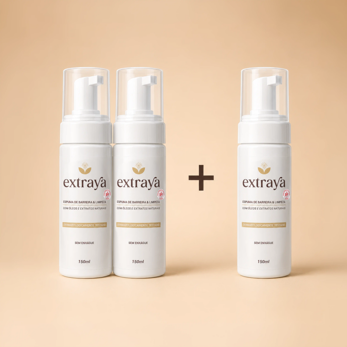 Leve 3 pelo preço de 2 - Extraya espuma de barreira e limpeza - 150ml